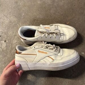 Reebok Cream and Orange Casual Sneakers